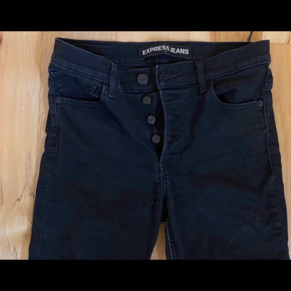 Black highwasted, stretchy, Express jeans - Picture 2 of 5